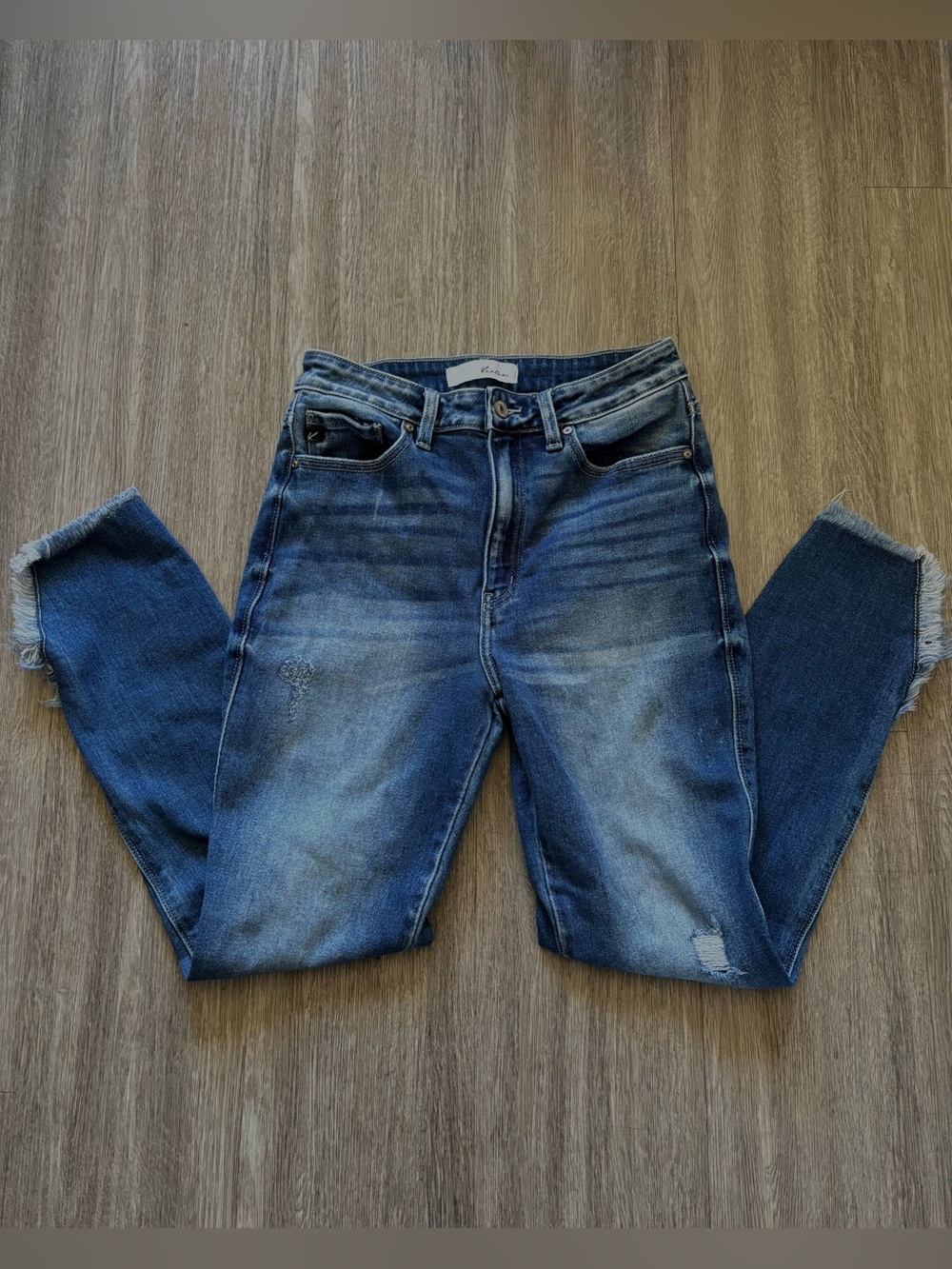 KanCan Washed Blue Skinny Jeans with Subtle Distressing